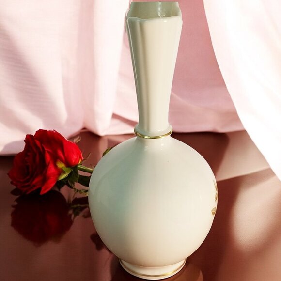 Lenox Pink Rose Bud Vase Roselyn Rhodora 24K Gold Trim 1953 Col. Valentines Gift - Picture 3 of 10